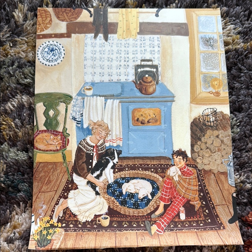 Lore Pemberton First of the Lambs Charming Cottage Vintage Style Art Print
